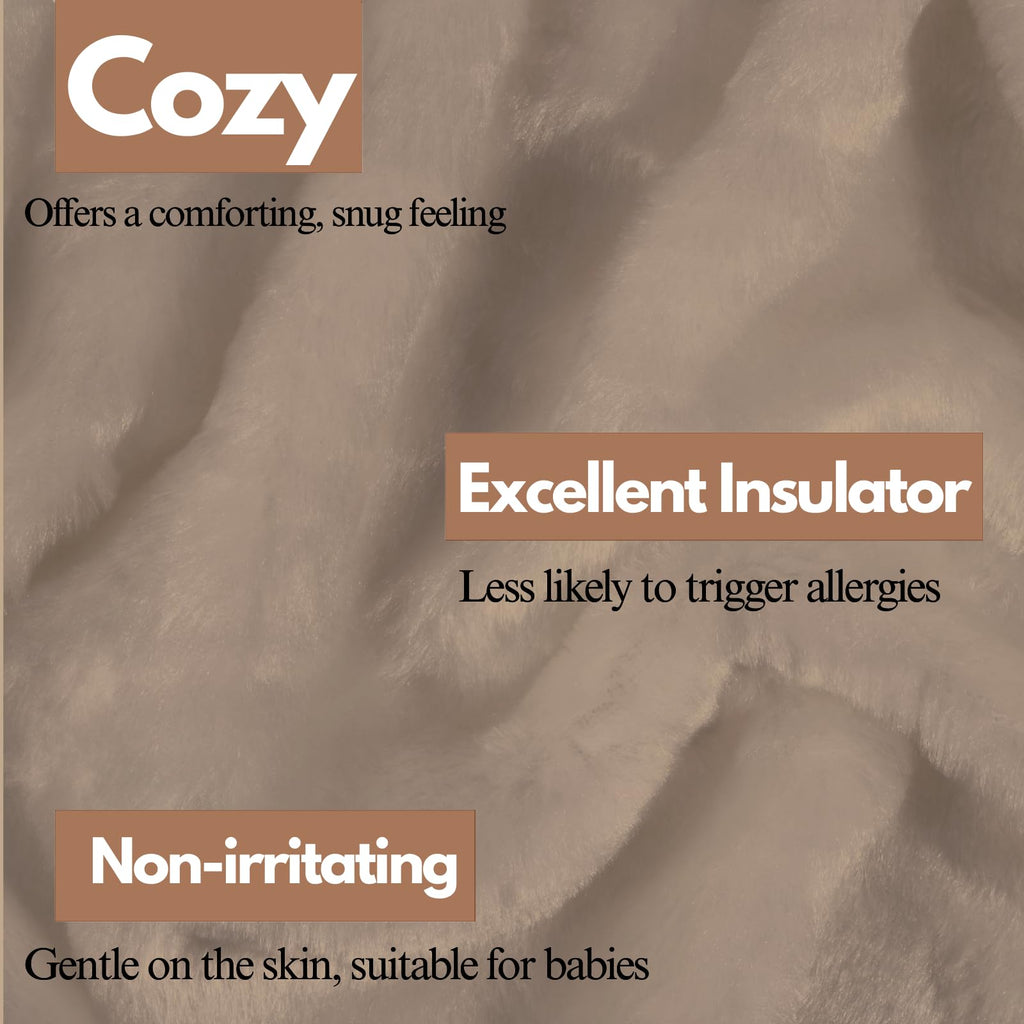 NFK Faux Fur Fleece Throw Blanket