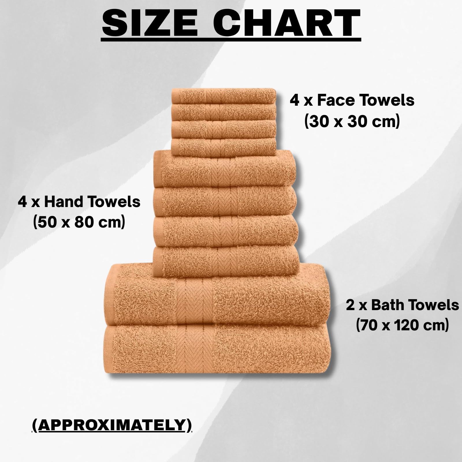 NFK 10 Piece Egyptian Cotton Towel Set