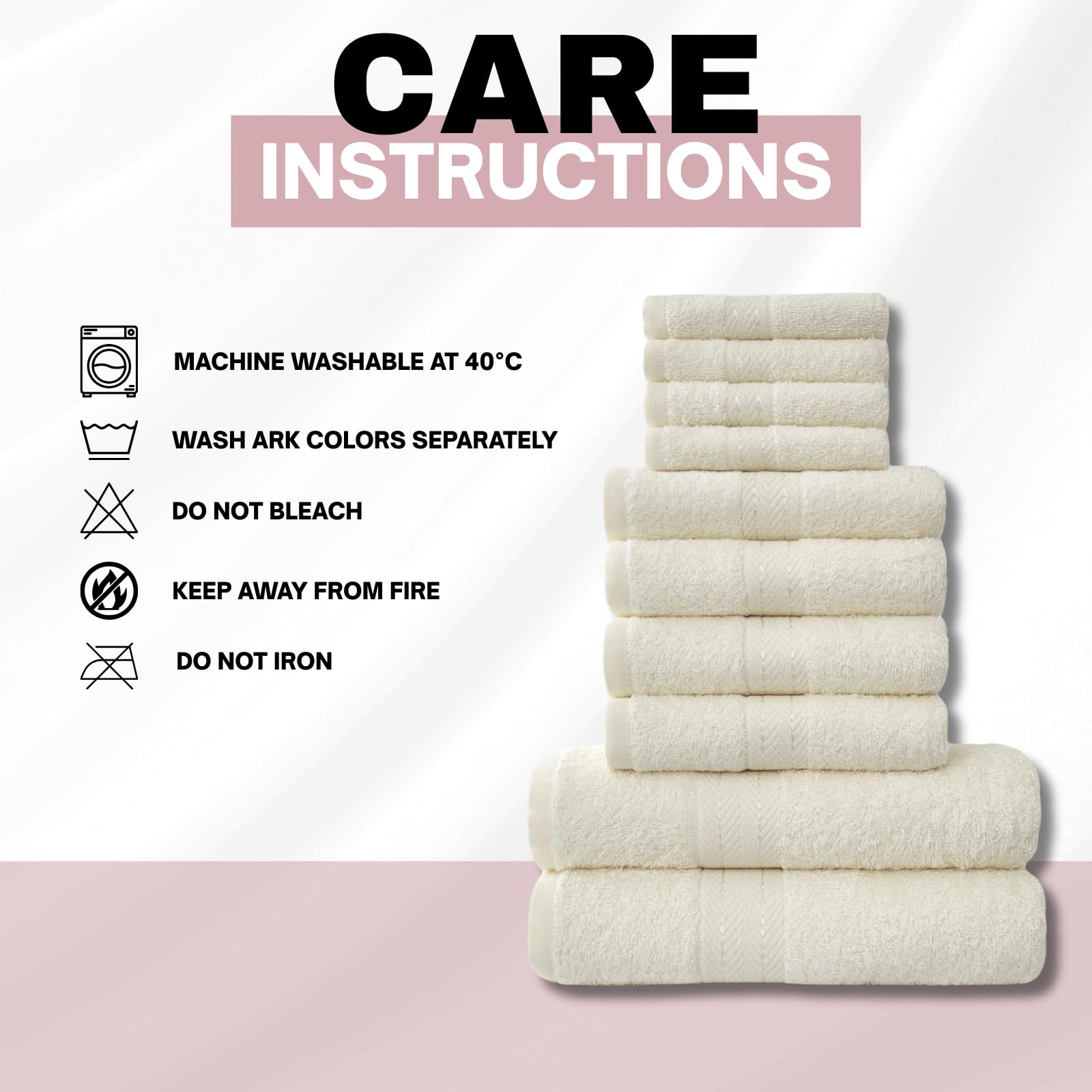 NFK 10 Piece Egyptian Cotton Towel Set