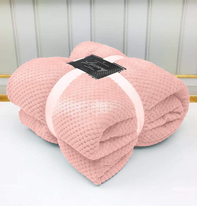 NFK Popcorn Waffle Fleece Throw Blanket