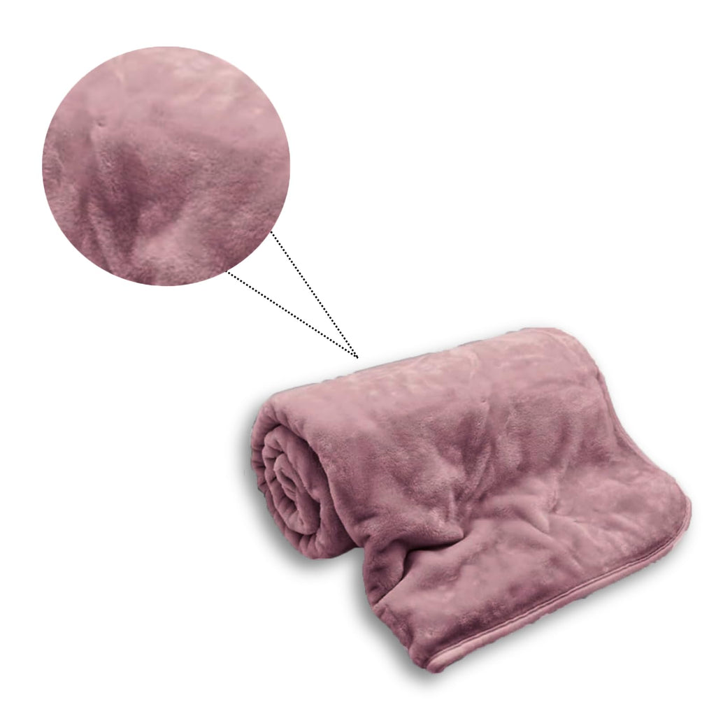 NFK Faux Fur Fleece Throw Blanket