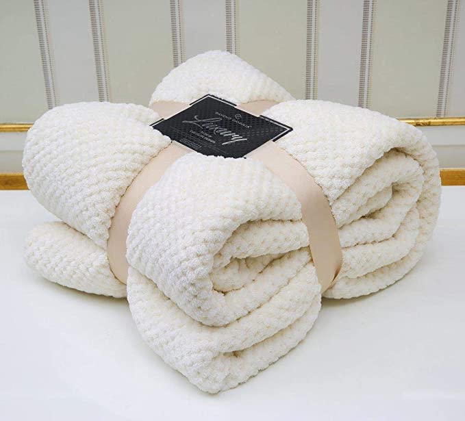 NFK Popcorn Waffle Fleece Throw Blanket