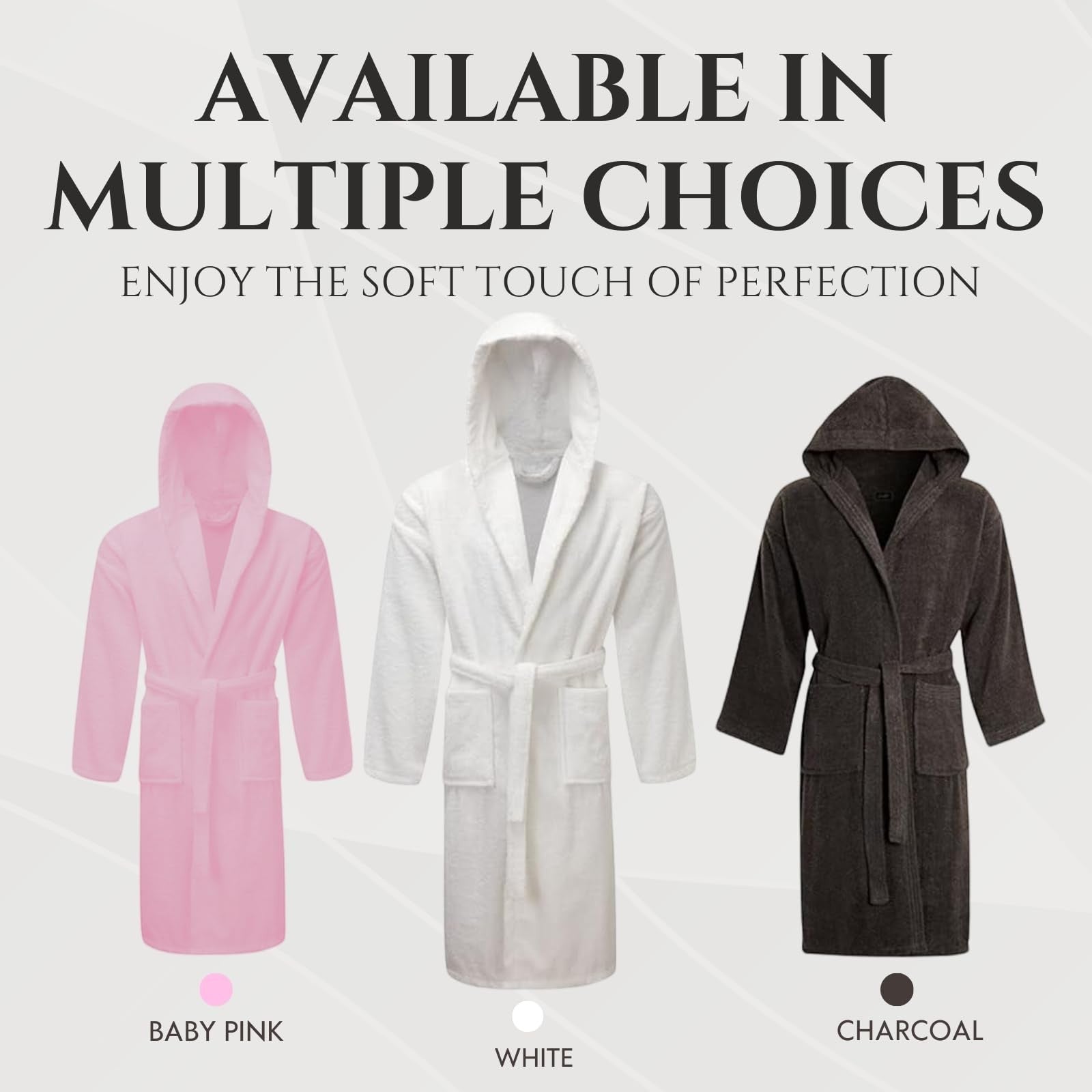 NFK 100% Egyptian Cotton Hooded Bathrobe