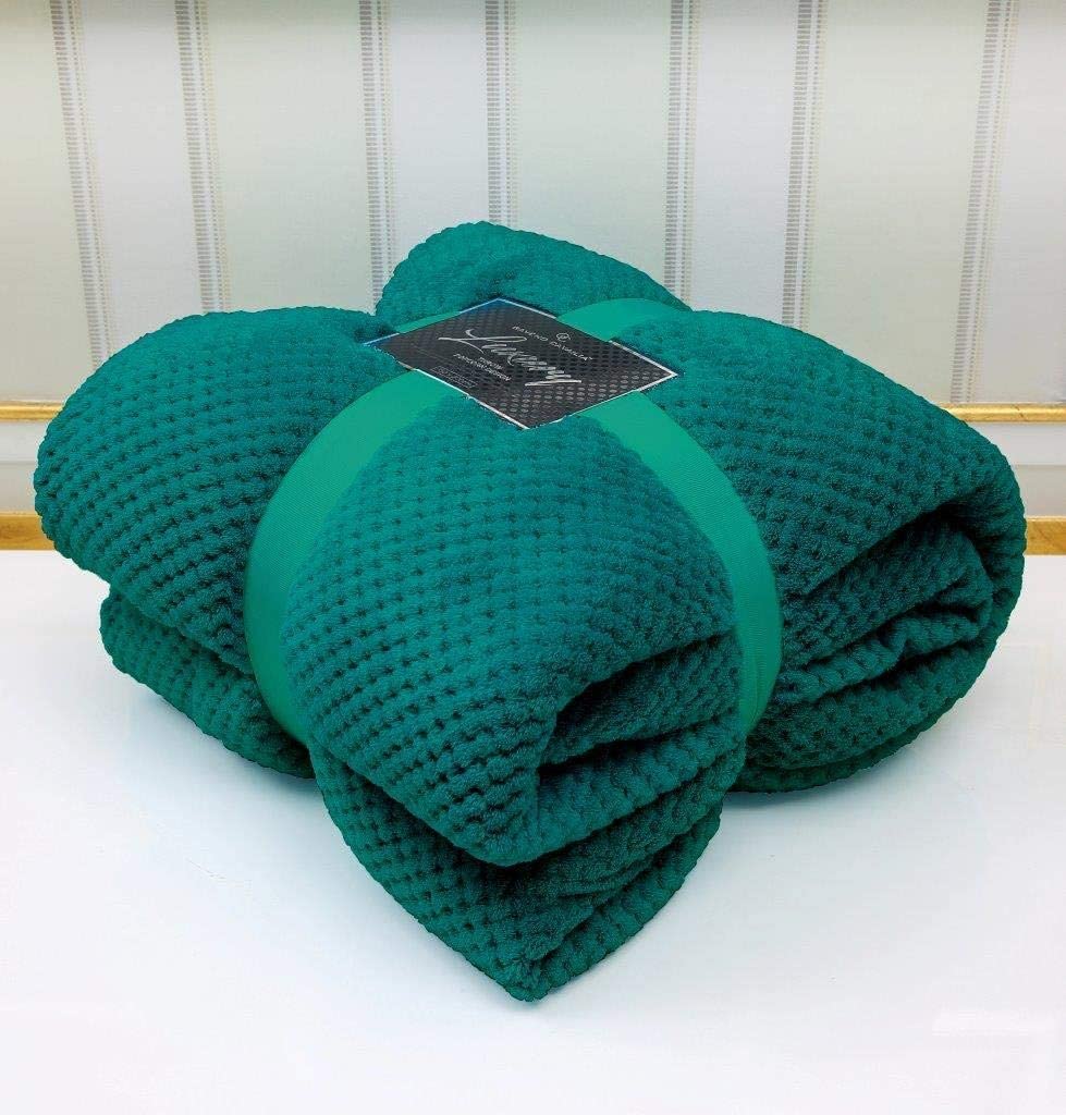 NFK Popcorn Waffle Fleece Throw Blanket
