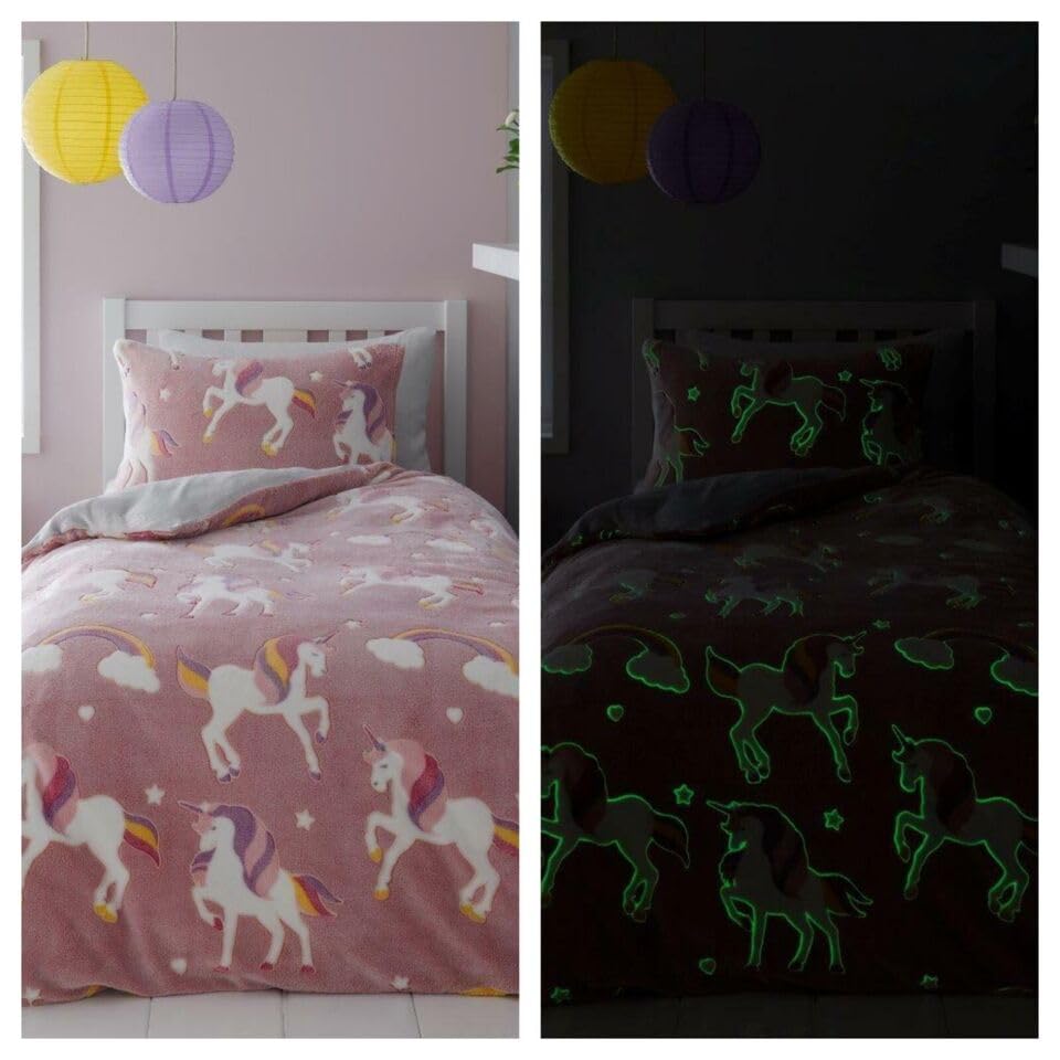 NFK Glow in the Dark Teddy Fleece Duvet Cover Set
