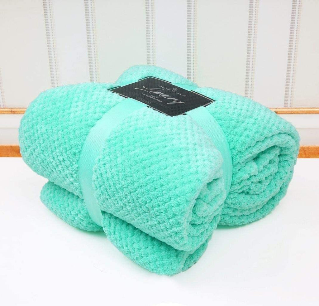 NFK Popcorn Waffle Fleece Throw Blanket