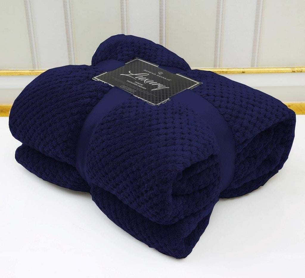 NFK Popcorn Waffle Fleece Throw Blanket