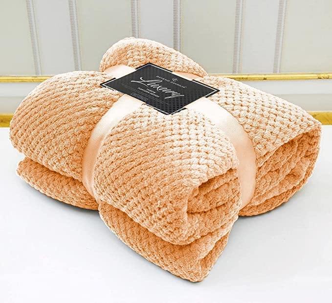 NFK Popcorn Waffle Fleece Throw Blanket