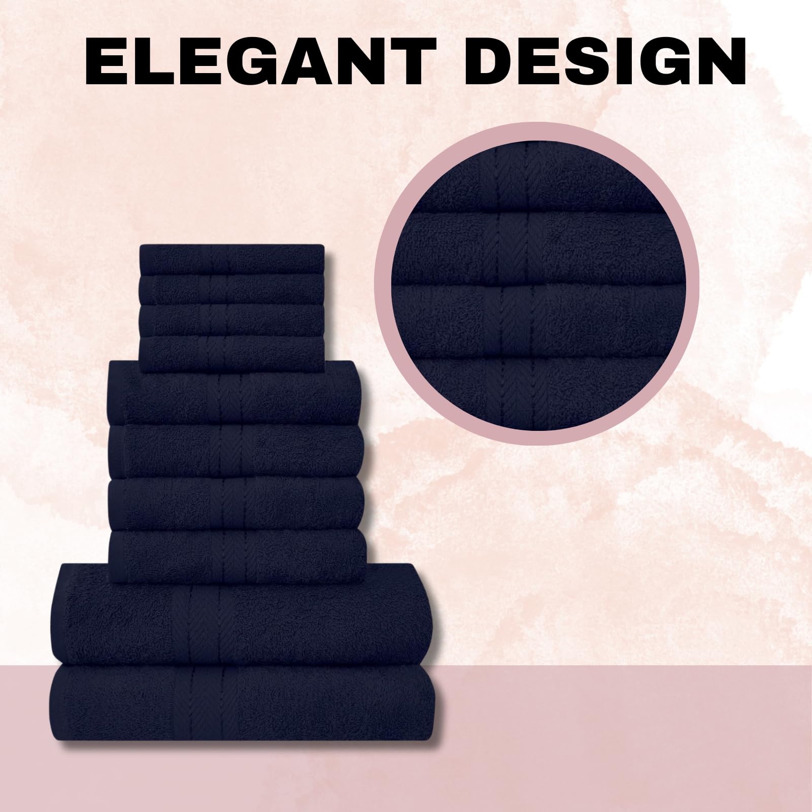 NFK 10 Piece Egyptian Cotton Towel Set