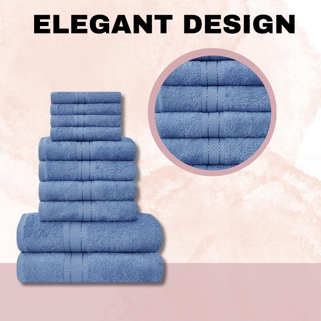 NFK 10 Piece Egyptian Cotton Towel Set