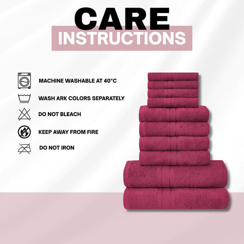 NFK 10 Piece Egyptian Cotton Towel Set