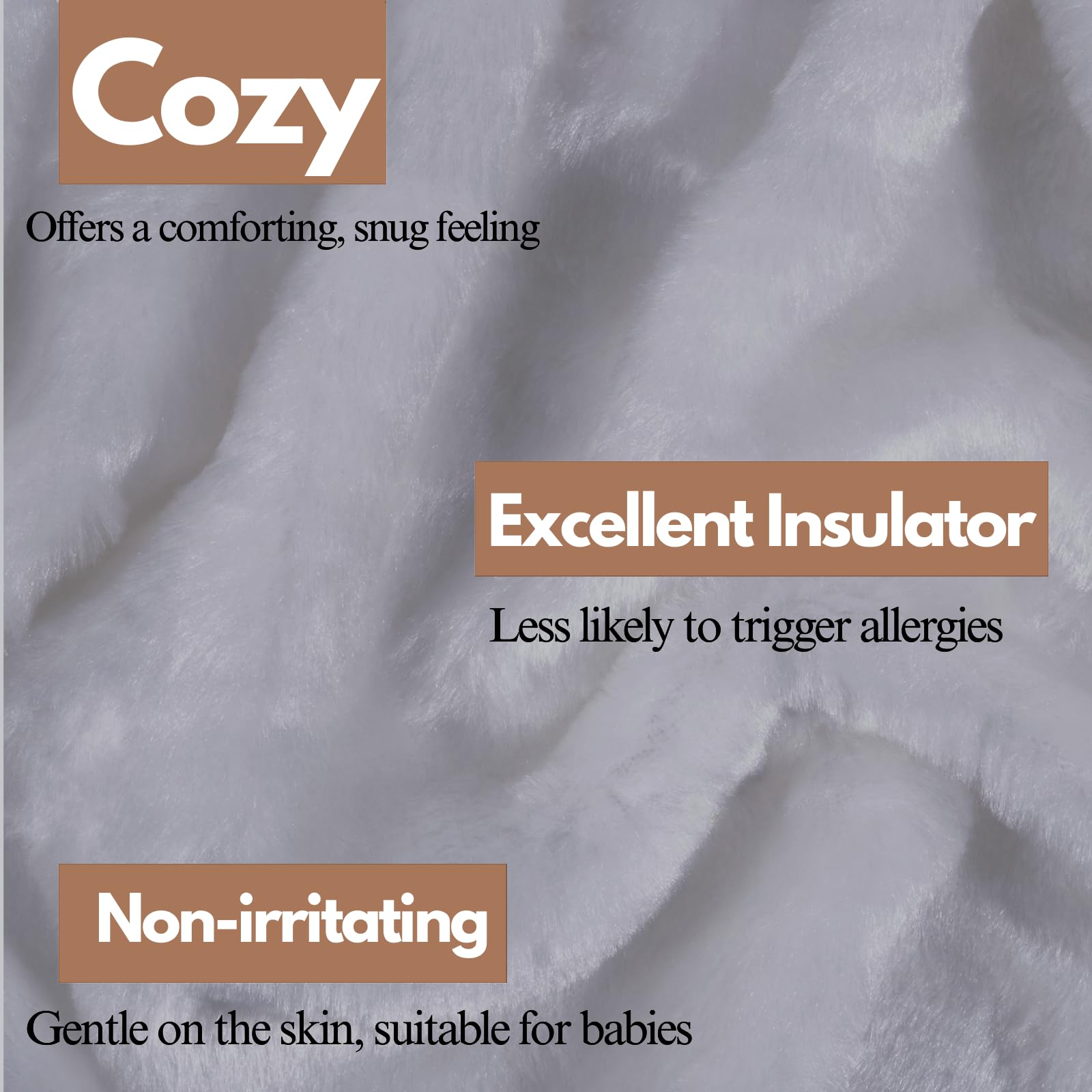 NFK Faux Fur Fleece Throw Blanket