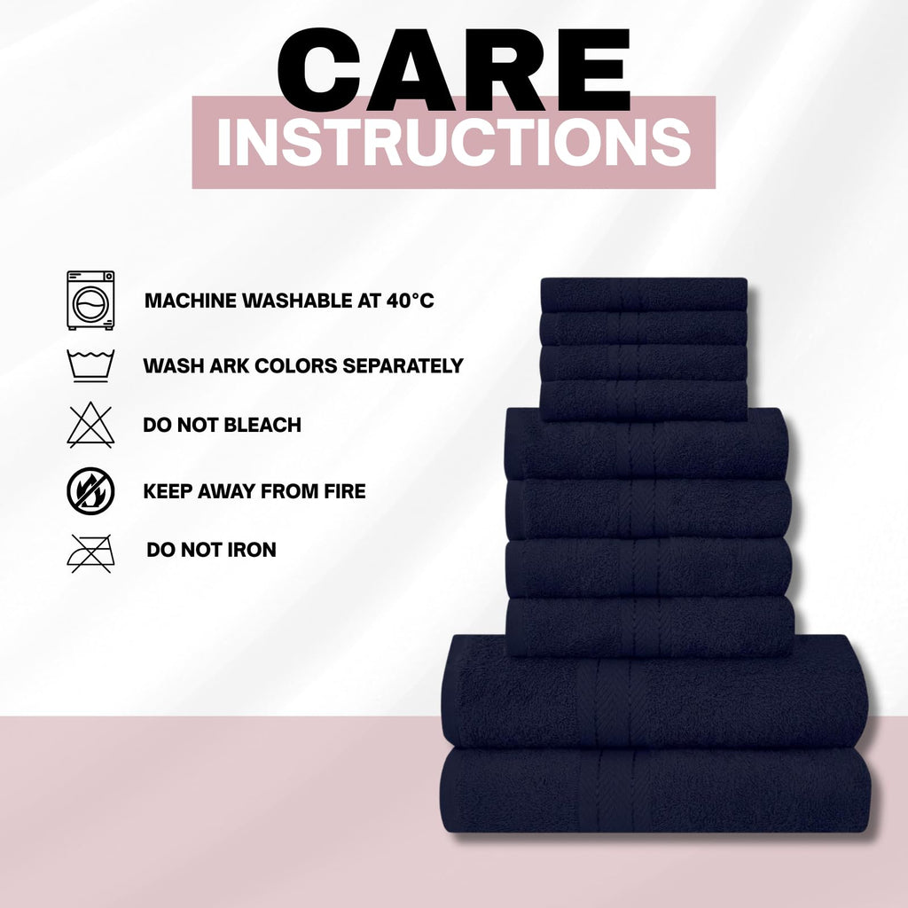 NFK 10 Piece Egyptian Cotton Towel Set