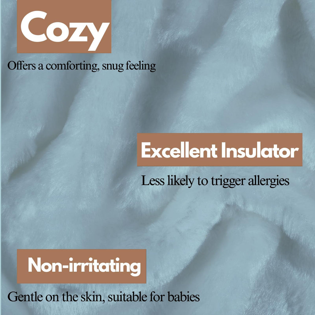 NFK Faux Fur Fleece Throw Blanket
