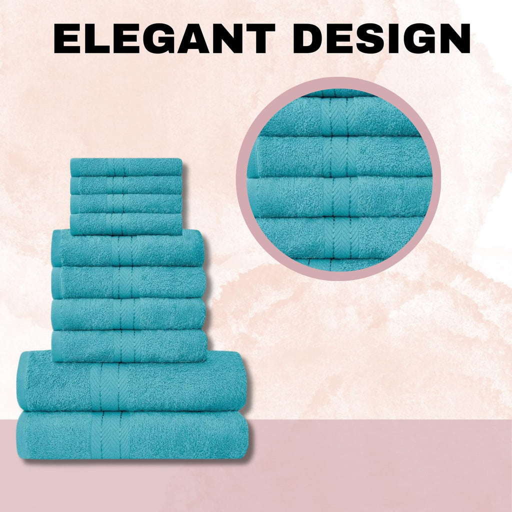 NFK 10 Piece Egyptian Cotton Towel Set