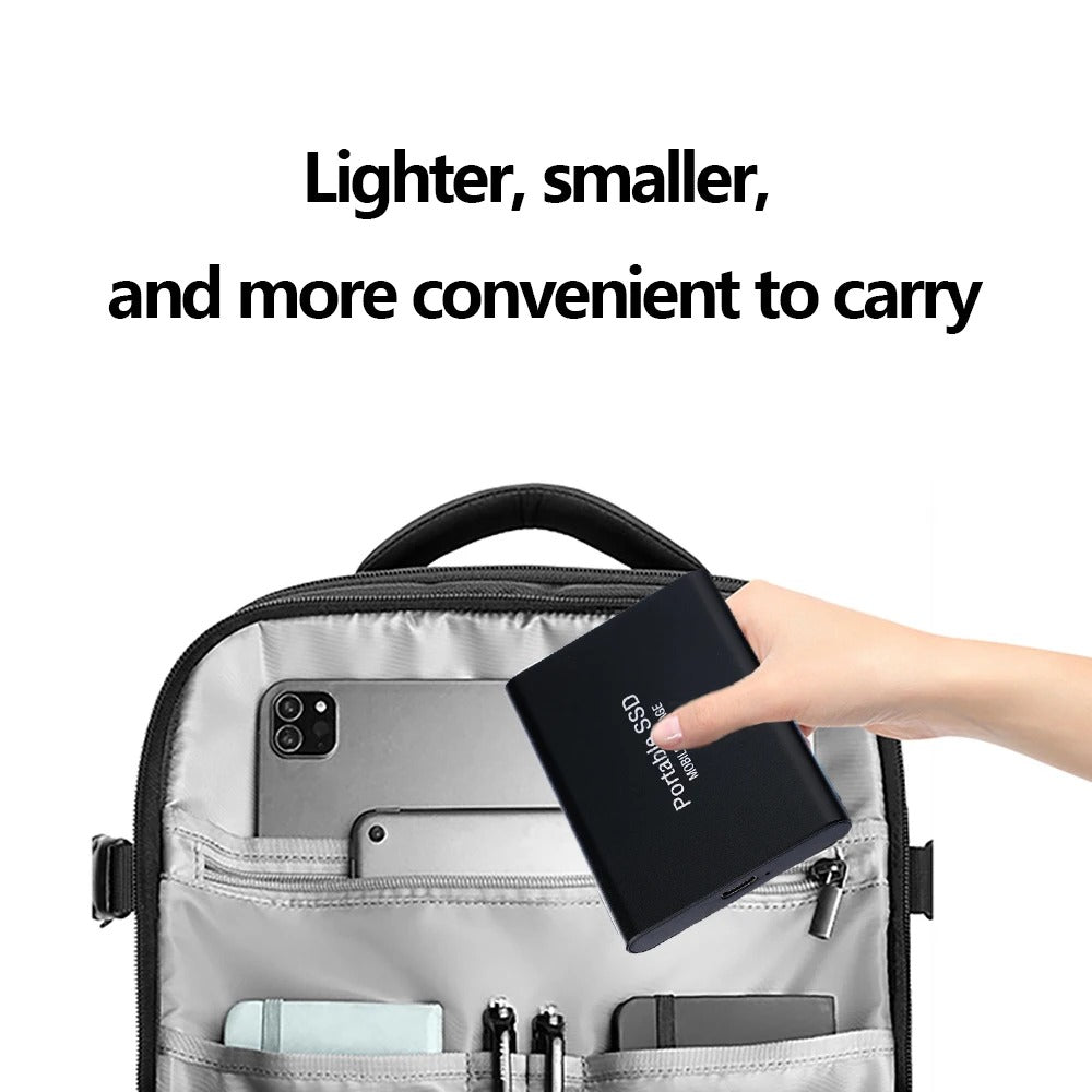 2TB External Hard Drive Mass Capacity Solid State Drive USB3.1 High Speed Transfer Storage Device for PC/Laptop/Mac